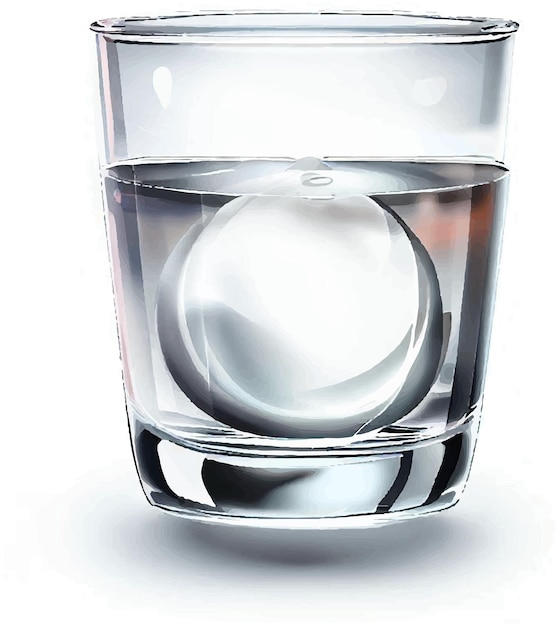 Вектор Стакан воды, джин, алкогольная векторная иллюстрация