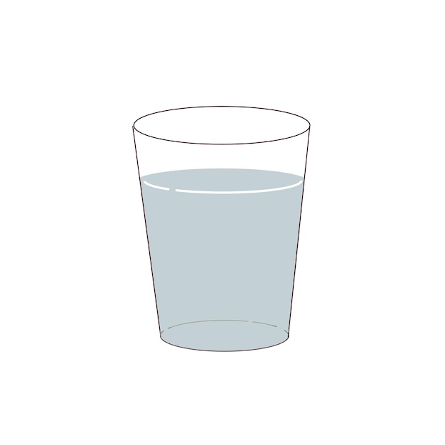 유리 컵에 물.
