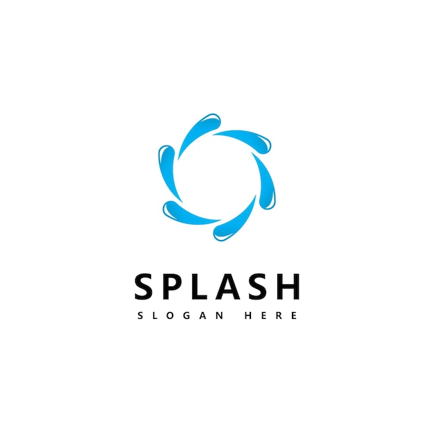 Water golf splash symbool en pictogram logo sjabloon vector