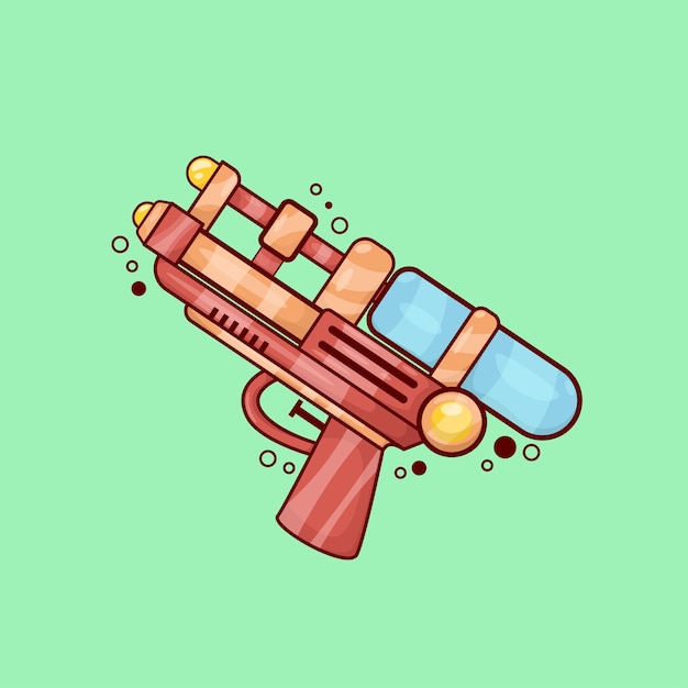 Vector water gun toy illustration in cartoon style