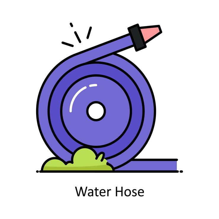 Vector water hose vector filled outline icon style illustration symbol on white background eps 10 file