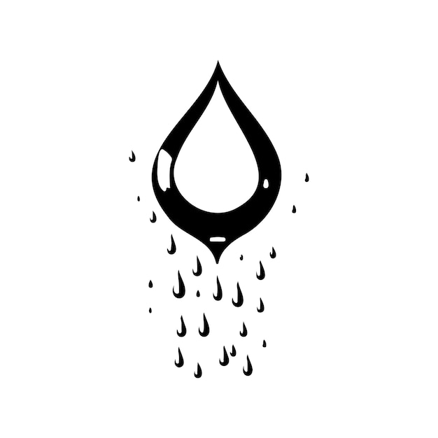 Water icon hand draw black colour world water day logo vector element and symbol