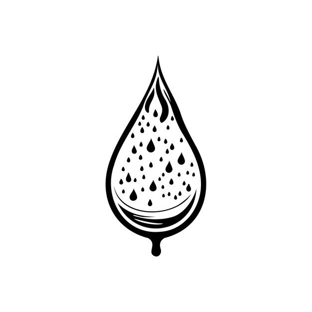 Water icon hand draw black colour world water day logo vector element and symbol