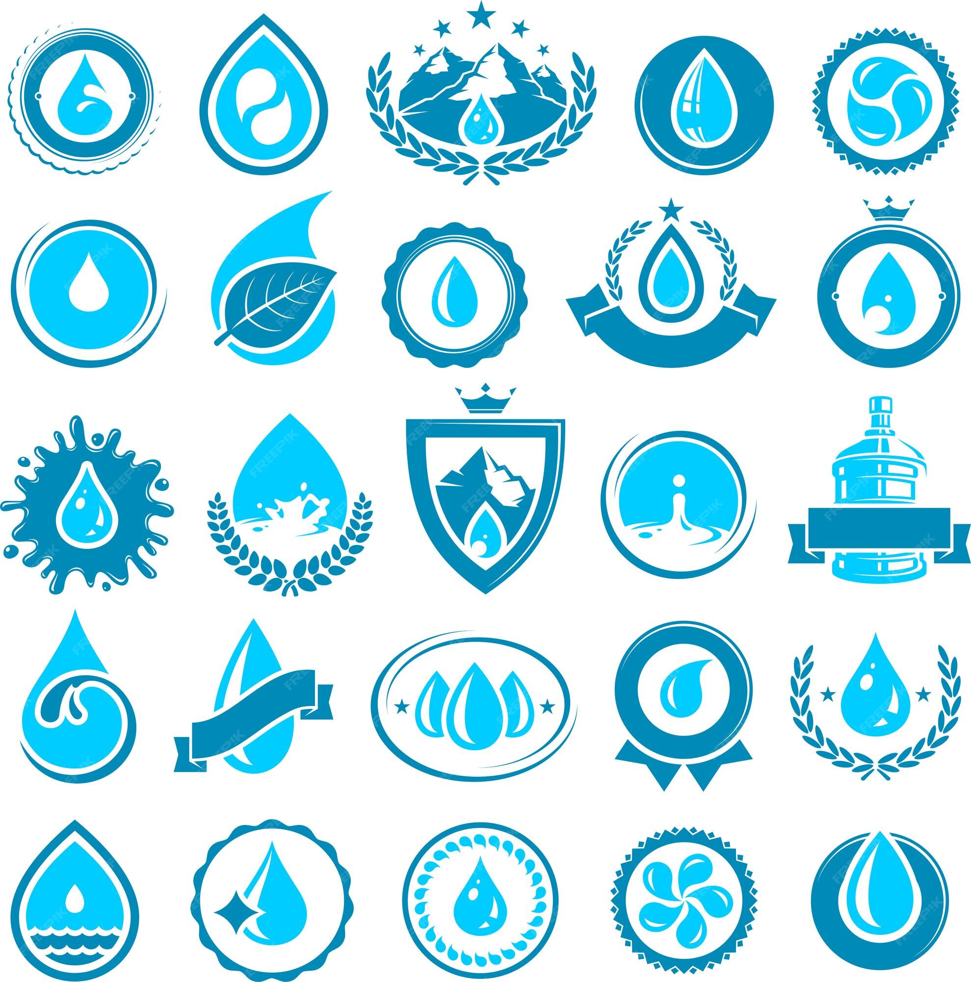 Premium Vector | Water icon set vector
