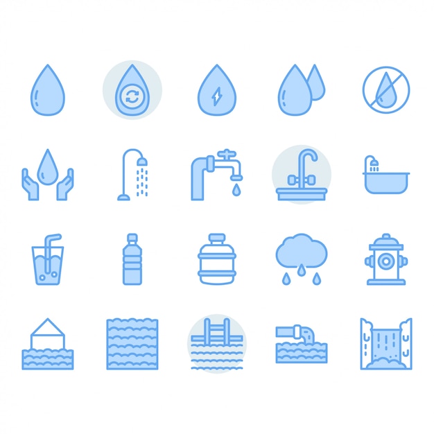 Vector water icon set