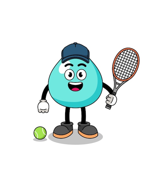 テニス選手のキャラクターデザインとしての水のイラスト