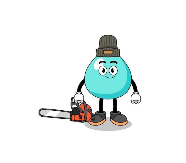 Water illustration cartoon as a lumberjack character design