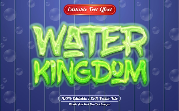 Effetto di testo modificabile del regno dell'acqua a tema luce e bolle
