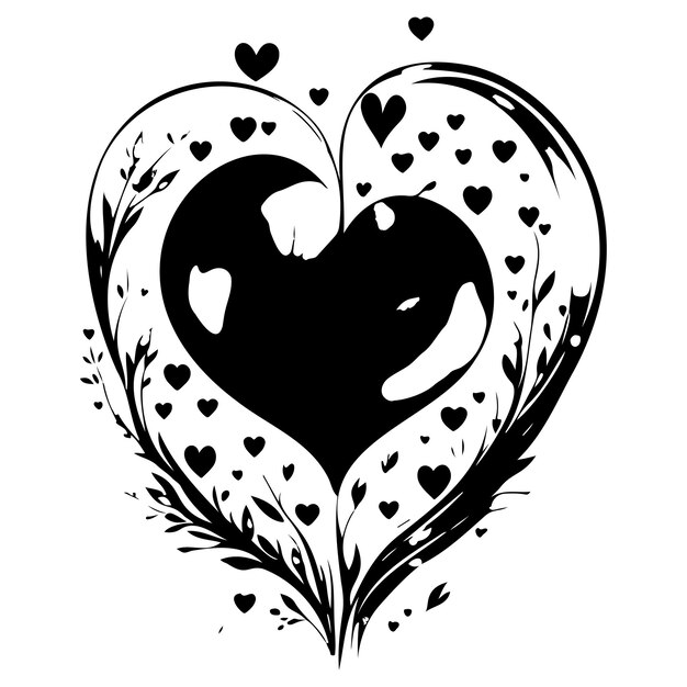 Vector water kleur hart liefde valentine illustratie hand tekenen