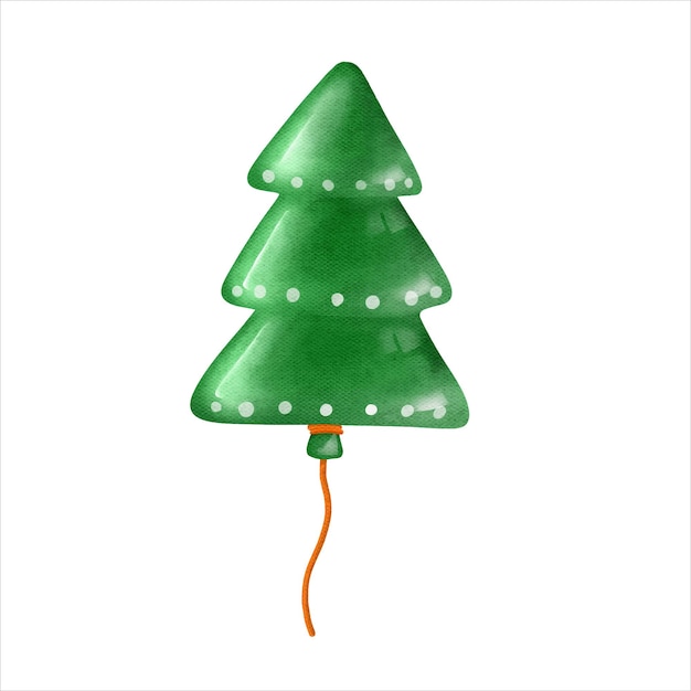 Water kleur kerstboom ballon fancy. vector