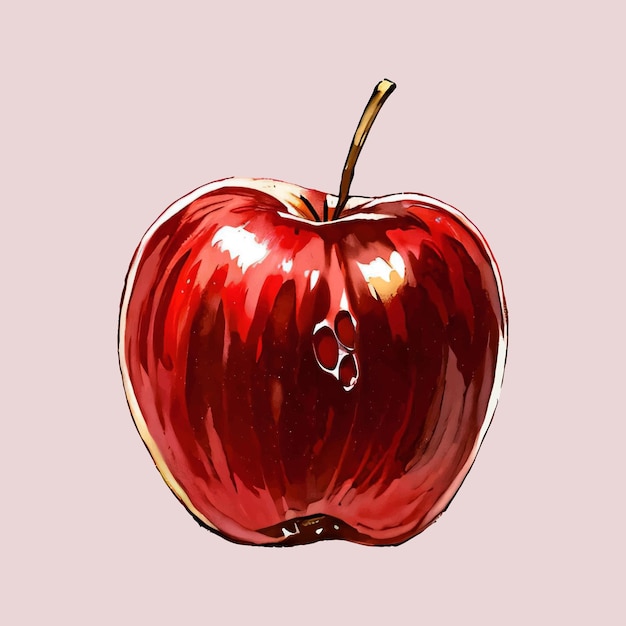 Water kleur vector rode appel.