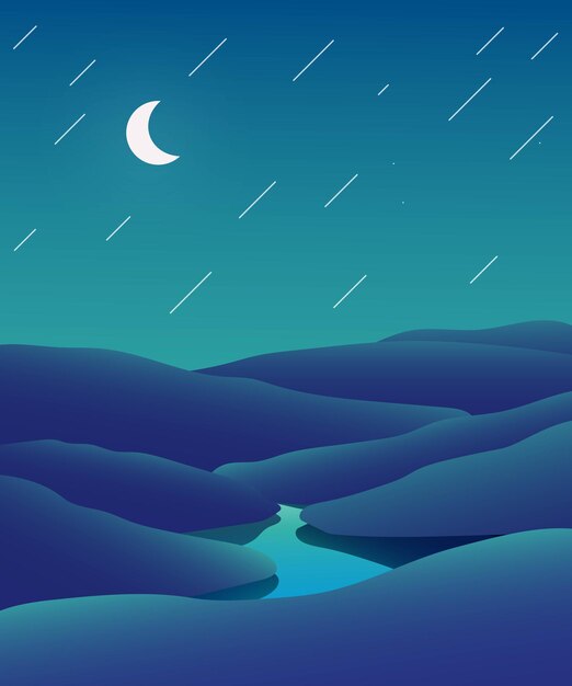 Water Landscape Illustration