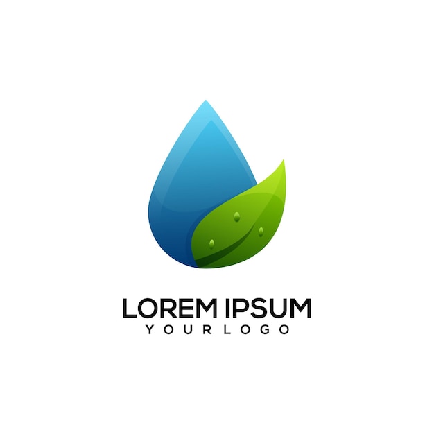 Water Leaf  colorful logo illustration