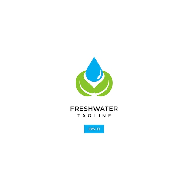 Векторная иллюстрация шаблона логотипа водяного листа