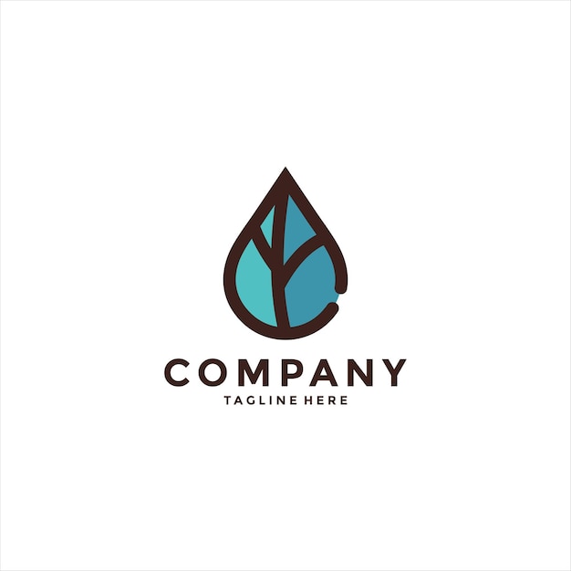 water and leaf logo template