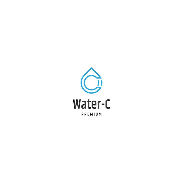 Water letter c logo pictogram ontwerpsjabloon