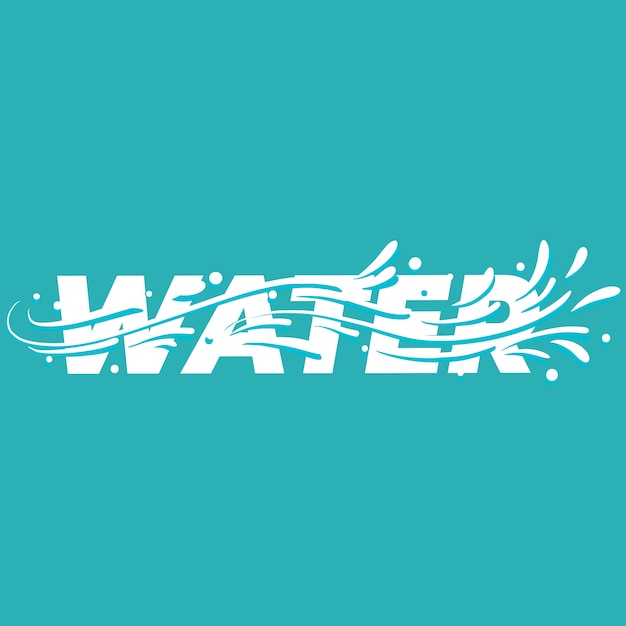 Vector water lettering word.