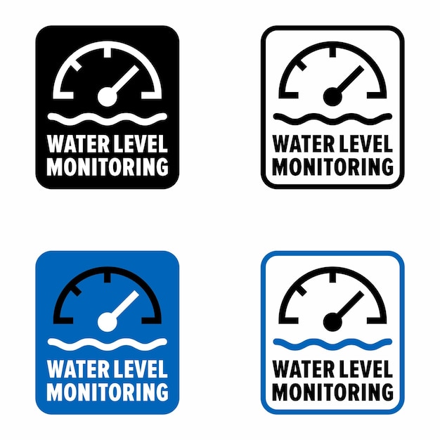 Water level monitoring measuring device information sign