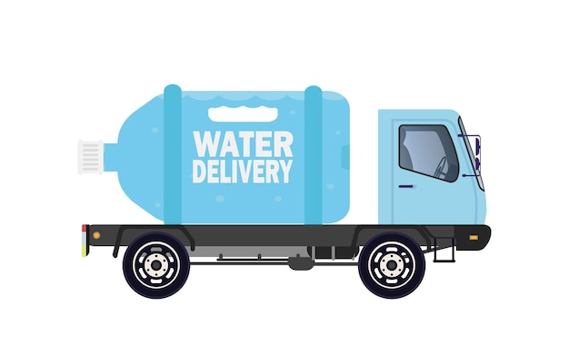 Water levering machine Het concept van thuisbezorging van drinkwater Cartoon stijl vectorillustratie