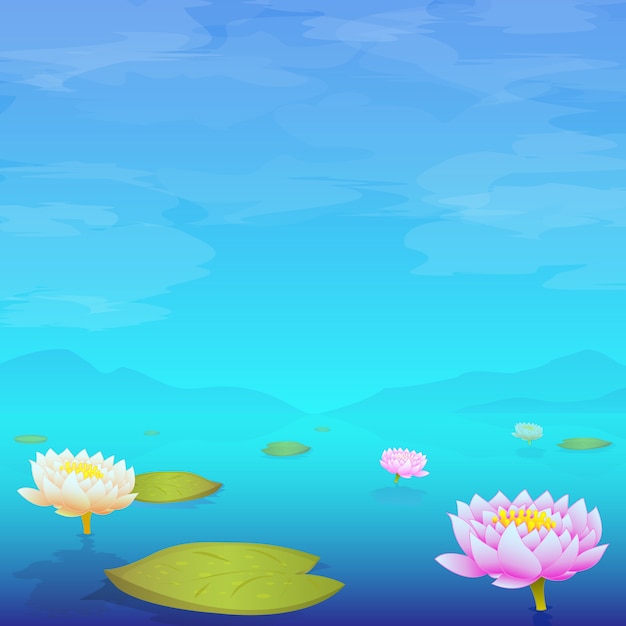 湖に浮かぶ睡蓮