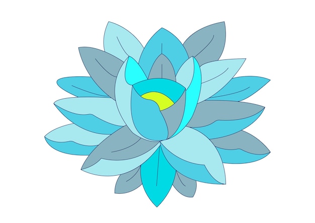Векторная иллюстрация водяной лилии на белом фоне