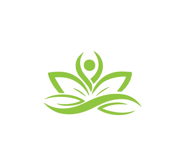 Vector water lily and yoga logo