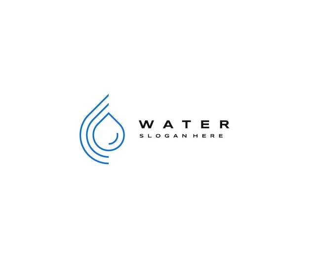 Water line art logo icon design template