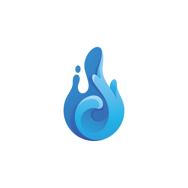 Water liquid splash droplet logo