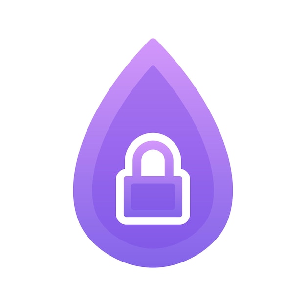 Water lock gradient logo design template icon