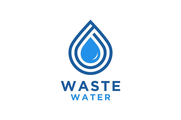 Vettore water logo blue water drop isolato su sfondo bianco utilizzabile per business science healthcare