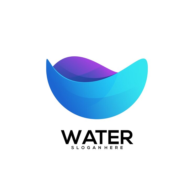 Vector water logo colorful gradient