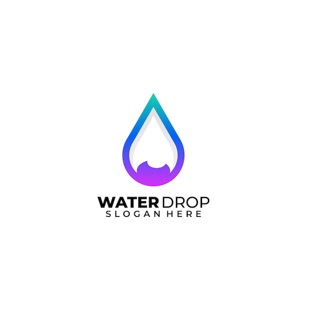 Water logo icon gradient color design template