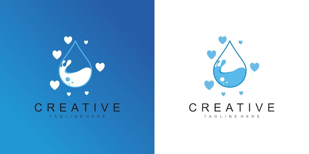 Water logos collection for companies in flat style Premium Vector
