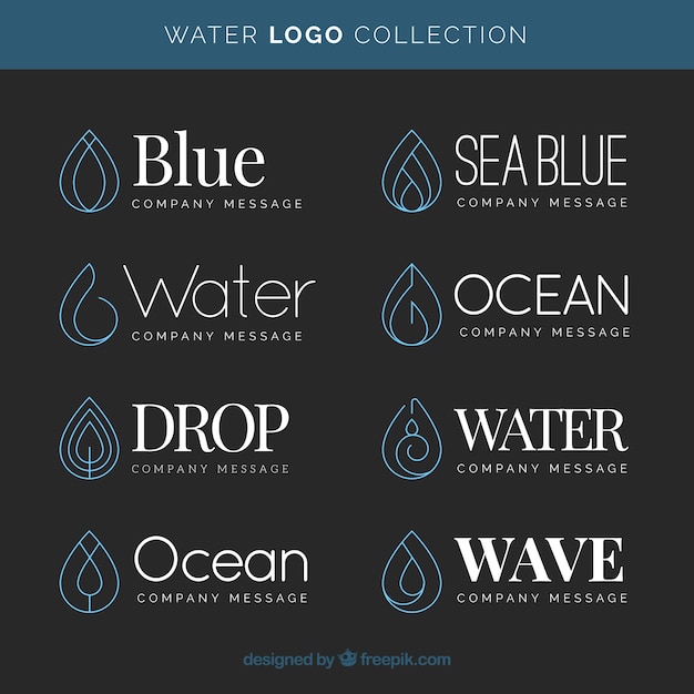 Vector water logos collection for companies