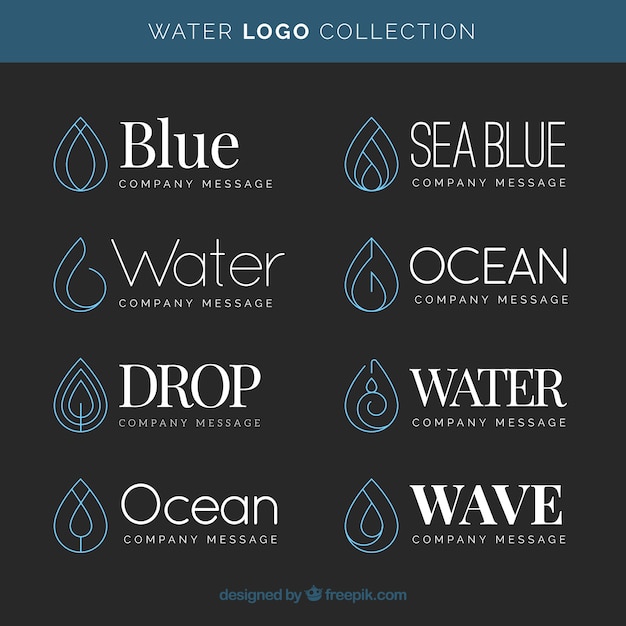 Коллекция водных логотипов для компаний