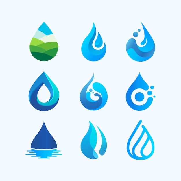 Vector water logos collection symbol designs for business