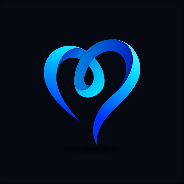 Water love logo in gradient color style