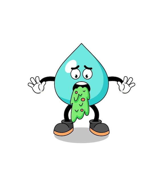 Water mascotte cartoon braken karakter ontwerp