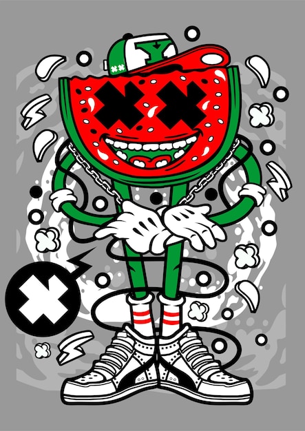 water melon cartoon character