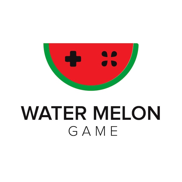 Water melon game logo icon vector template