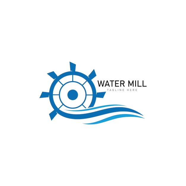 Water mill logo vector icon concept illustration design