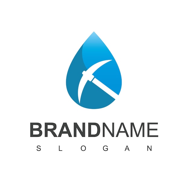 Water Mining Logo Design Template