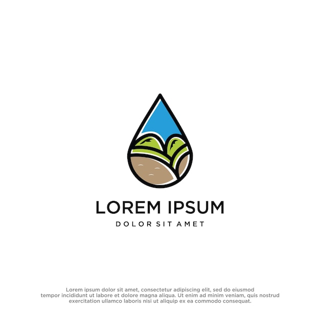 Water nature logo design template