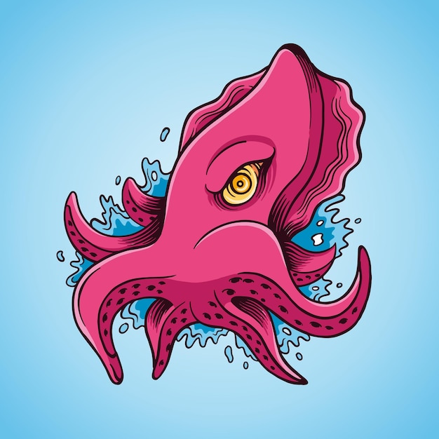 Vector water octopus illustration