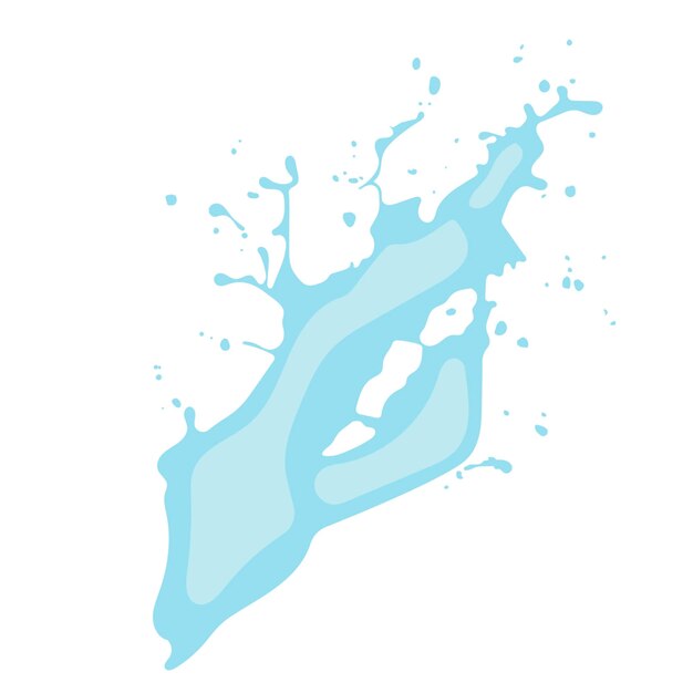 Vector water or oil splash vector icon with splashes and holes