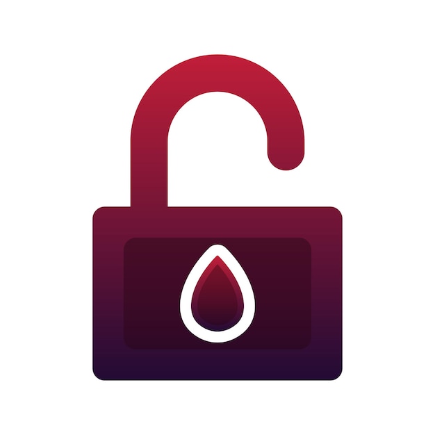 Water padlock gradient logo design template icon