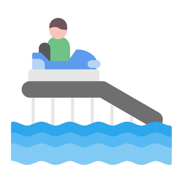 Vector water park flat illustration