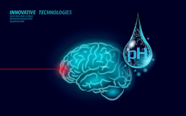 Vector water ph brain supply laboratory analysis science technology.