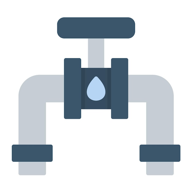 Water Pipe Flat Illustration