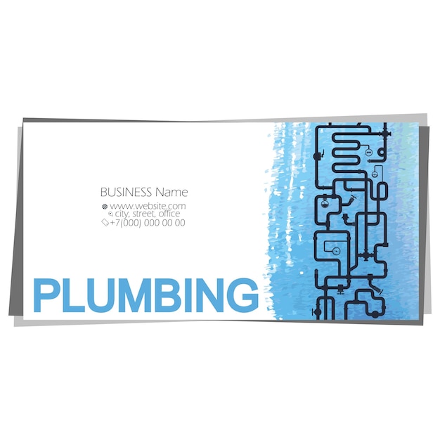 Water pipes plumbing business card